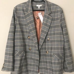 Double Breasted Plaid Blazer Topshop NWT